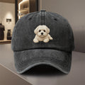 1pc Adjustable Baseball Cap with Cute Fluffy White Poodle - Lightweight Polyester Snapback Hat, All-Season Outdoor Sports, Pet Lover Gift for Men, Women, Dog Owners - Casual Sun Hat for Golf, Camping, Casual Attire - Beige/Black/Gray/Blue/Red/White/ Brown