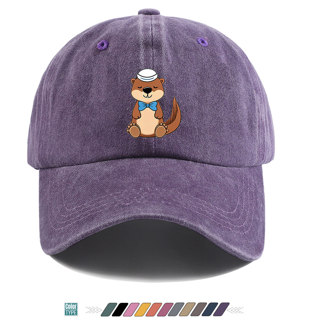 1pc Cartoon Otter Print Baseball Cap, Cute Animal Pattern Sun Hat, Fashion Casual Trendy Cap, Unisex Adjustable Duckbill Cap, Outdoor Travel Sunshade Hat, Outfit Hat, Bestie Shopping Photography Hat, Hiking Riding Hat, Daily Commute Versatile Hat