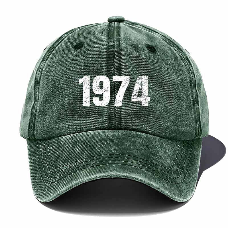 Unisex Washed Baseball Cap, Vintage Baseball Cap, 1974 Print Pattern, Essential for Casual Gatherings And a Great Companion for Outdoor Picnics