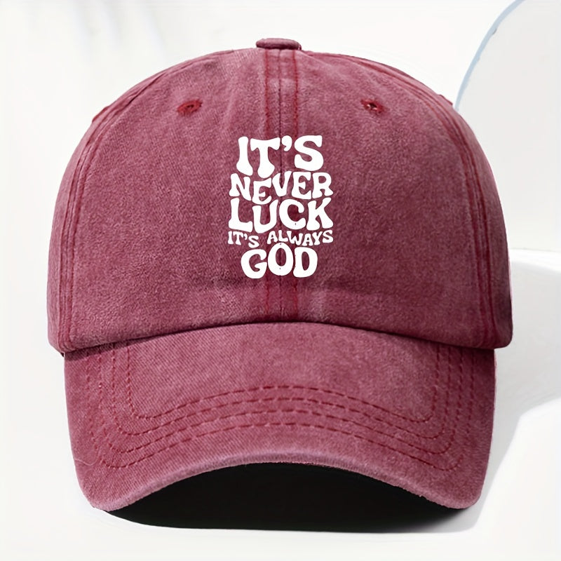 Unisex IT'S NEVER Printed Washed Vintage Baseball Cap Fashion Outdoor Hat Adjustable Brim Trucker Cap Suitable for All Seasons Daily Wear