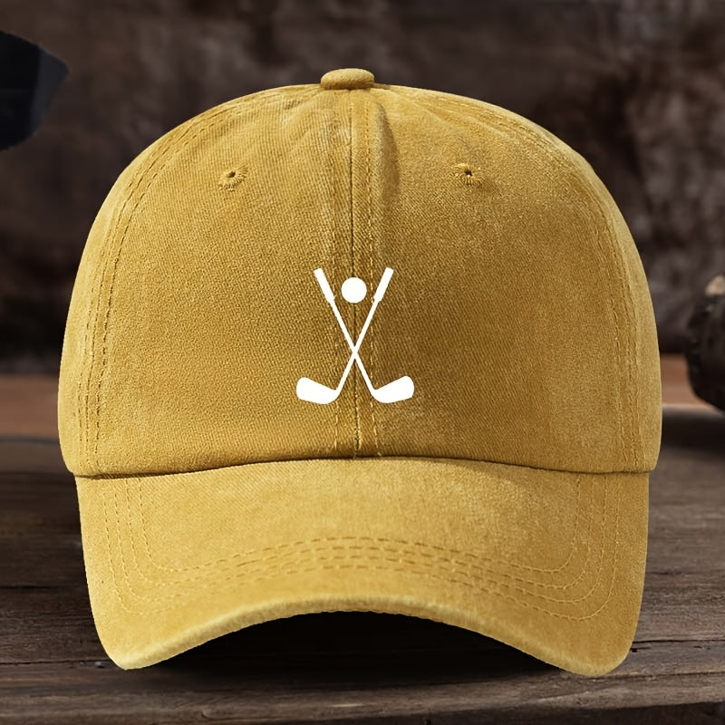A Stylish And Versatile Golf Club Printed Baseball Cap, Perfect for Outdoor Activities And Trendy Looks