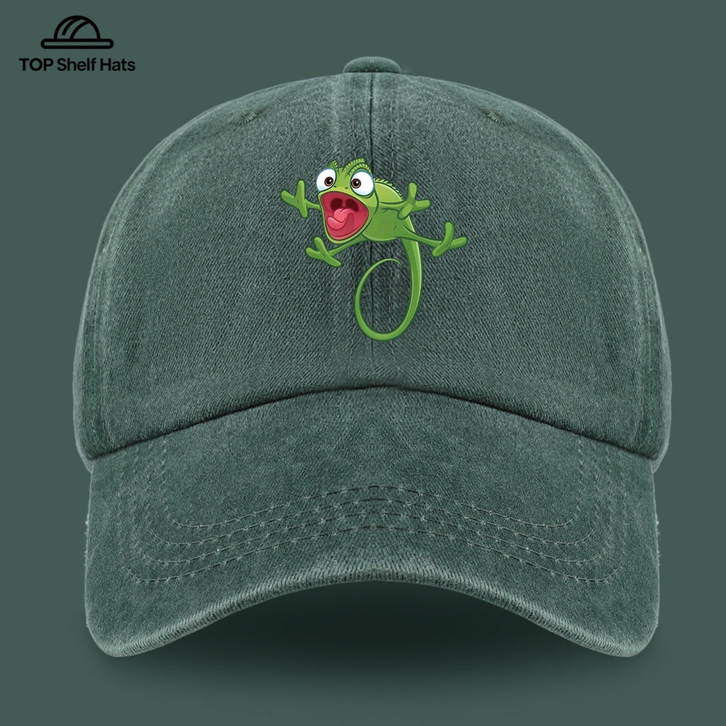 1pc Fun Cartoon Chameleon Pattern Printed Baseball Cap, Lightweight, Comfortable, and Breathable, Adjustable Size, An Excellent Valentine's Day Gift for Your Partner, Unisex Outdoor Wear and Casual Apparel Accessory, Mom and Dad's Beach Vacation