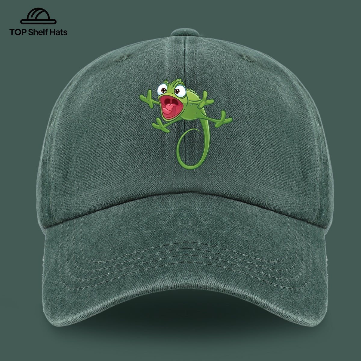 1pc Fun Cartoon Chameleon Pattern Printed Baseball Cap, Lightweight, Comfortable, and Breathable, Adjustable Size, An Excellent Valentine's Day Gift for Your Partner, Unisex Outdoor Wear and Casual Apparel Accessory, Mom and Dad's Beach Vacation