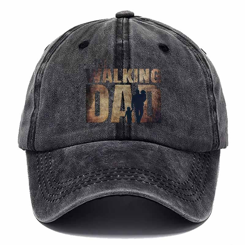 Post-Apocalyptic Wasteland Dad Baseball Cap, Sand-Textured Silhouette Of A Person, Warm Family, The Perfect Gift for Dad.