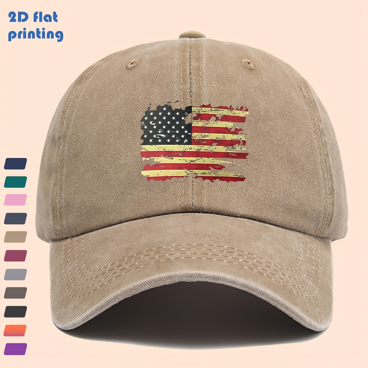Distressed-Cut USA Flag Baseball Cap with Star-And-Striped Print, Suitable for Daily Wear, Stylish And Trendy Decorative Sun Hat, Comfortable And Lightweight Trucker Sun Hat, Adjustable Strap Dad Hat, Perfect for Street Casual Wear