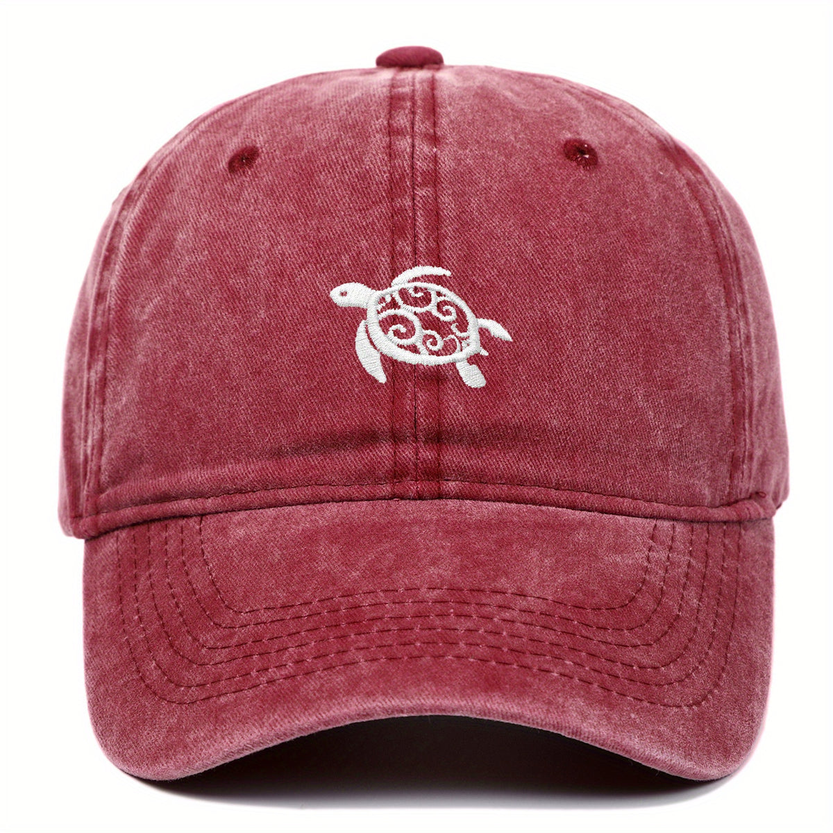 Turtle-pattern Baseball Cap, Washed Baseball Cap, Outdoor Casual Sun Hat, Cute and Versatile for Travel
