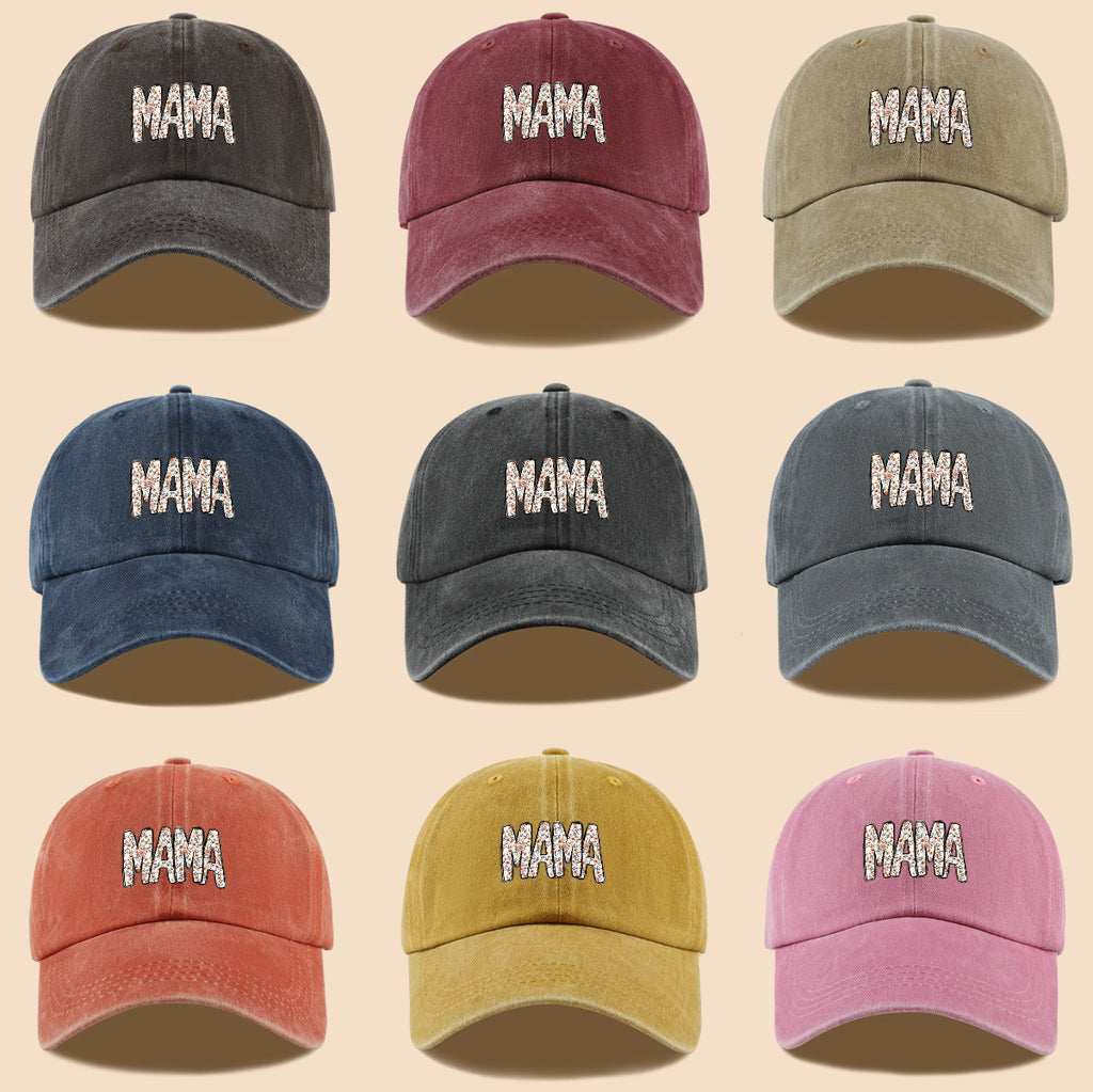 1pc 1pcs "Mom" Floral & Letter Print Baseball Cap Suitable for for Men & Women, Adjustable Duckbill Hat with Mom-Themed, Breathable Unisex Cap for Outdoor, Travel, Gifts for Mom, Birthdays, Casual Wear - Fashionable Duckbill Cap