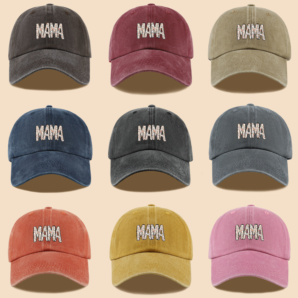 1pc 1pcs "Mom" Floral & Letter Print Baseball Cap Suitable for for Men & Women, Adjustable Duckbill Hat with Mom-Themed, Breathable Unisex Cap for Outdoor, Travel, Gifts for Mom, Birthdays, Casual Wear - Fashionable Duckbill Cap