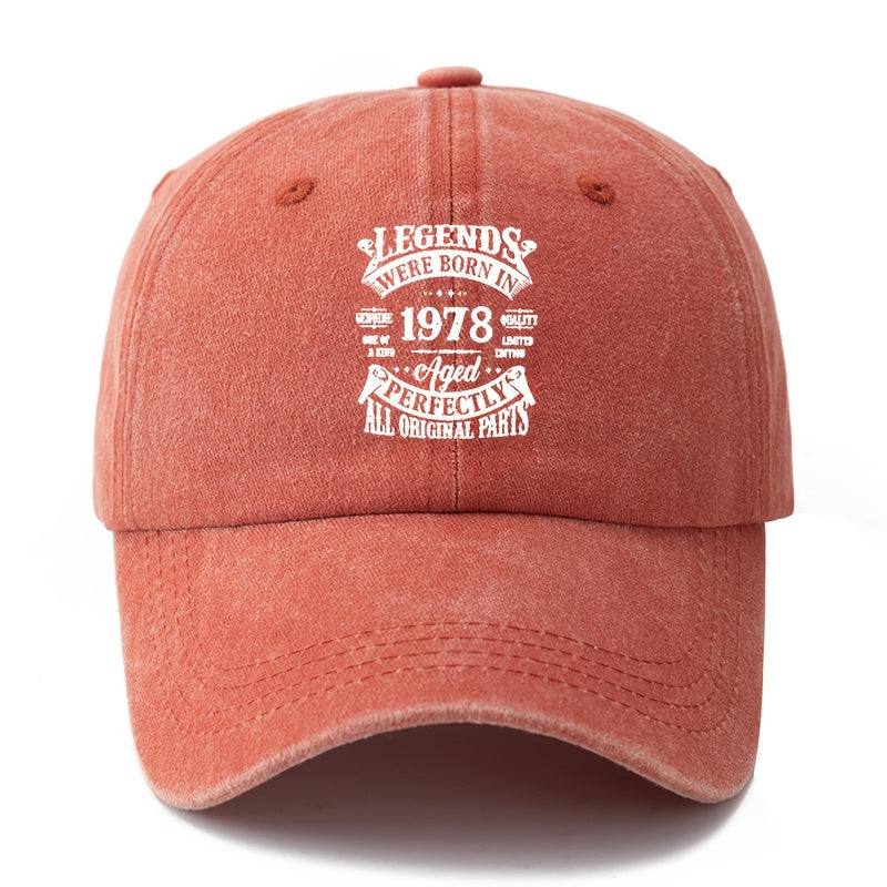 Unisex, Fashionable And Versatile Printed S 1978 Baseball Cap, Classic Retro Washed Outdoor Lightweight Curved Brim Cap, Suitable for Outdoor Vacations, Travel, Camping, And Other Casual Occasions, Hip-Hop Cap for Holiday Parties, Casual Cap