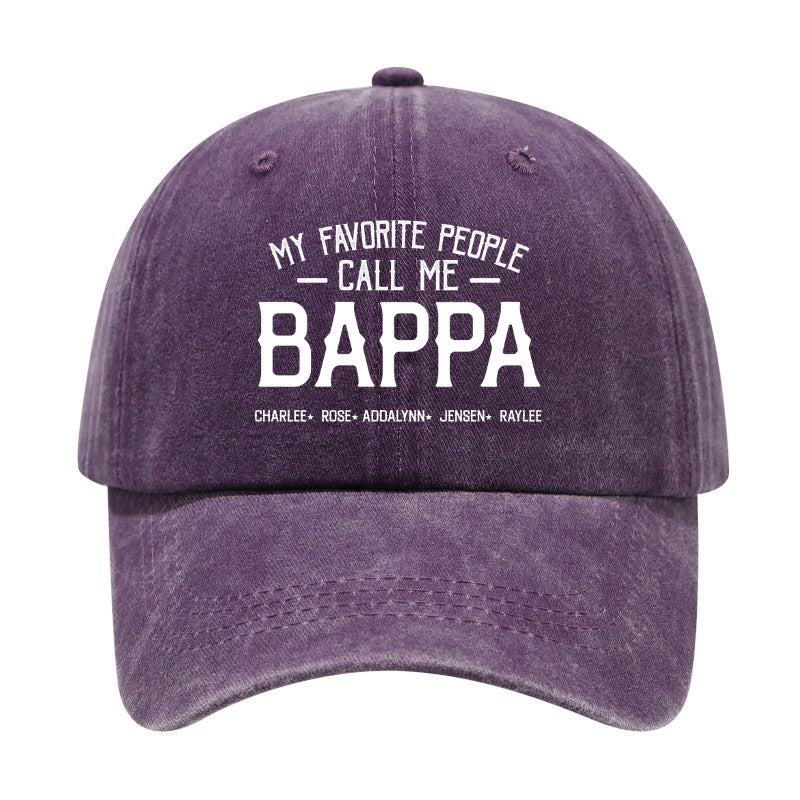 1 Washed Distressed Print Baseball Cap, Versatile and Fashionable Washed Distressed Style with "BAPPA" Letter Print, Soft Top Sun Baseball Cap, Unisex Hat