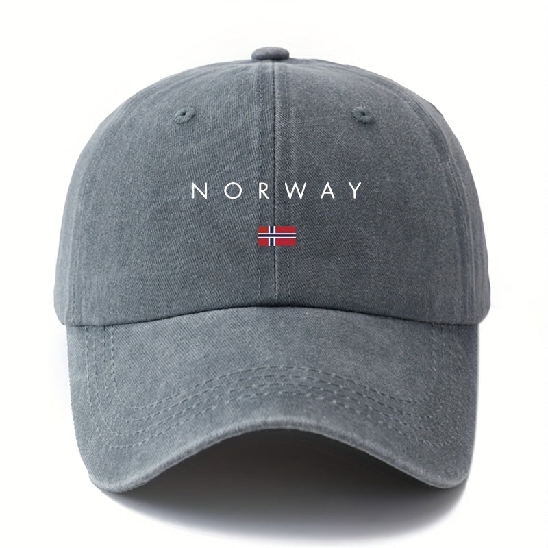 MAKEFGE Unisex Norway Flag Trucker Hat - Norwegian National Colors (White, Red, Blue) with Norway Map Outline & Flag Emblem, Lightweight Washed Cap for Men & Women, Outdoor, Travel, Camping, Casual Wear, Parties - Durable Norwegian Pride