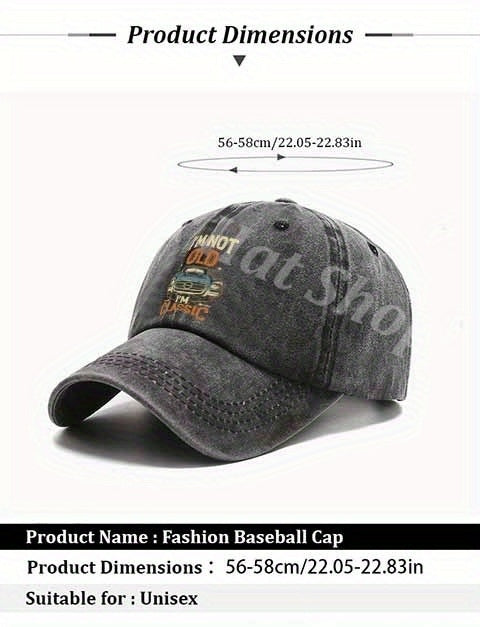 Retro Baseball Cap with Vintage Car Design, Perfect for Casual Attire And Embracing The Retro Trend.