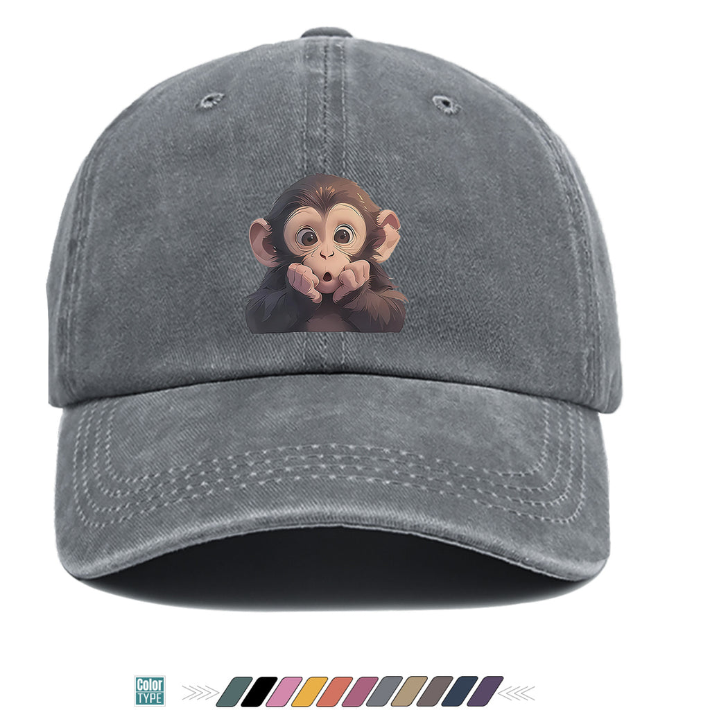 1pc Chimpanzee Print Baseball Cap Suitable for Men & Women, Adjustable Unisex Hat with Chimpanzee Face, Breathable for Streetwear, Hip-Hop, Music Festivals, Skateboarding - Trendy, Daily Commute & Outfits